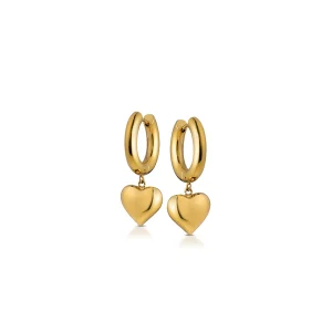 Fashion CHUNCKY LOVE Orecchini a cerchio con cuore pendente Orecchini