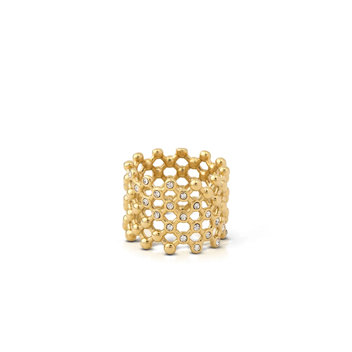 Clearance CLAIRE anello color oro fascia con strass Anelli