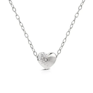Best CURVY Collana con pendente cuore in acciaio e cristalli Collane