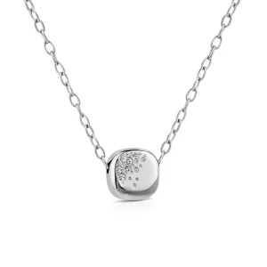 Discount CURVY Collana con pendente square in acciaio e cristalli Collane