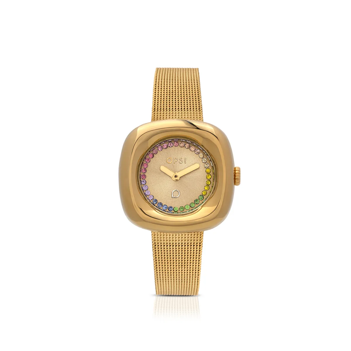 curvy_orologio_con_cassa__0-3.webp Online CURVY orologio con cassa e bracciale mesh in metallo Metallo Color Argento | Metallo Color Oro