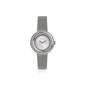 Clearance CURVY orologio con cassa tonda e bracciale in metallo Metallo Color Argento | Metallo Color Oro Rosa
