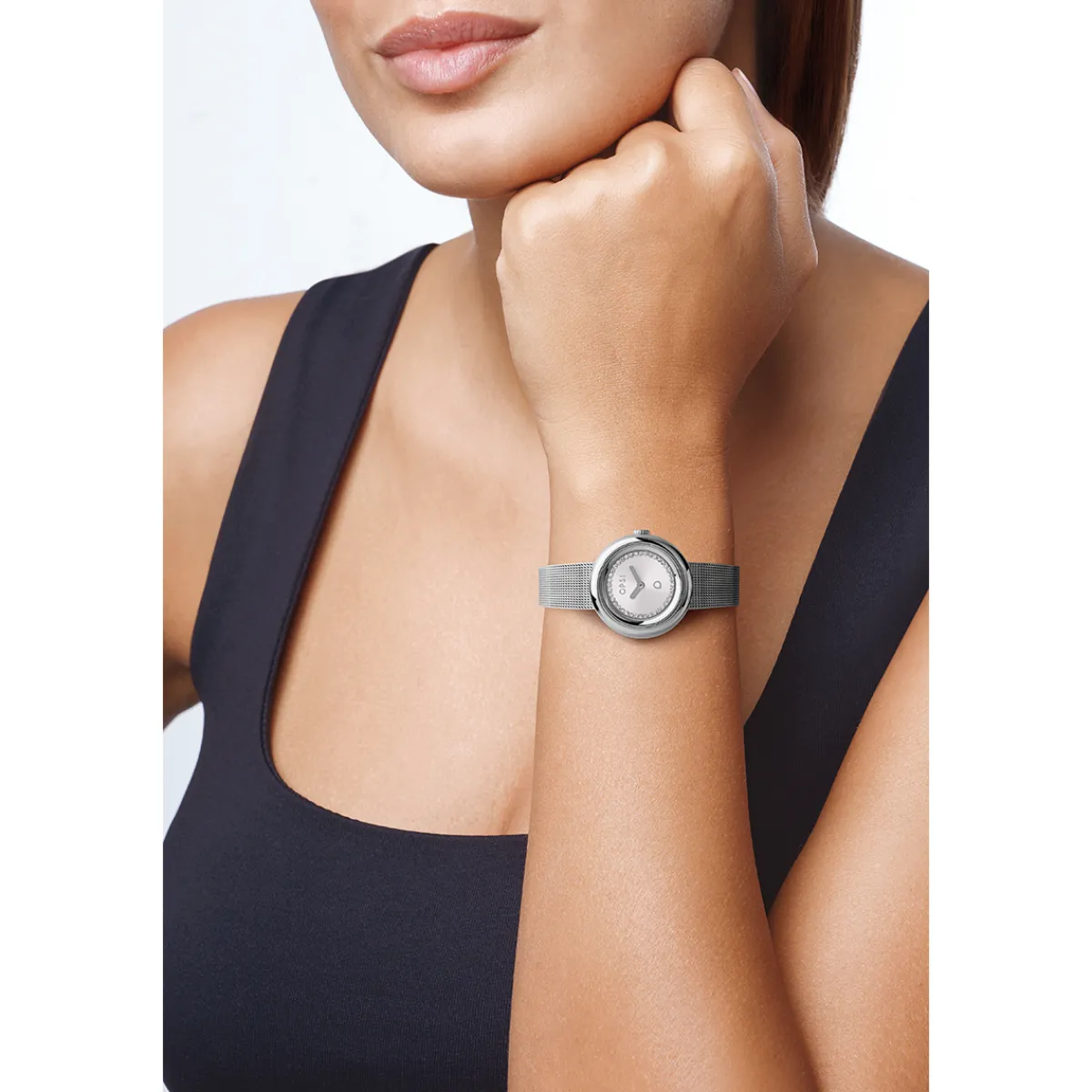 curvy_orologio_con_cassa__1.webp Clearance CURVY orologio con cassa tonda e bracciale in metallo Metallo Color Argento | Metallo Color Oro Rosa