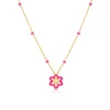 Best FLOWER collana con smalto colorato Collane