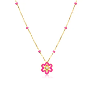Best FLOWER collana con smalto colorato Collane