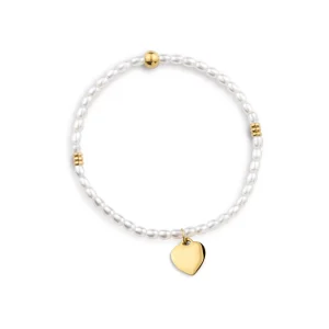 Sale FUNNY PEARLS bracciale elastico con perle e pendente Bracciali