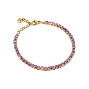 Online GLIMMER bracciale tennis con pietre colorate 3 mm Bracciali