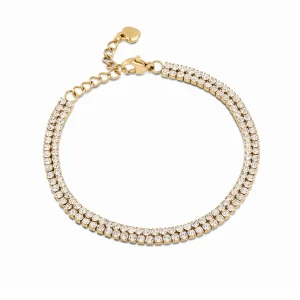 Clearance GLIMMER bracciale tennis doppio con pietre bianche Bracciali