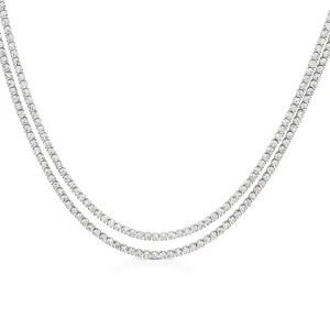 Hot GLIMMER collana tennis doppio con pietre bianche Collane