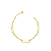Best GRACE bracciale con doppia catena e maglia centrale ovale diamantata Bracciali