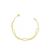 Fashion GRACE bracciale con doppia catena e tre maglie ovali diamantate Bracciali