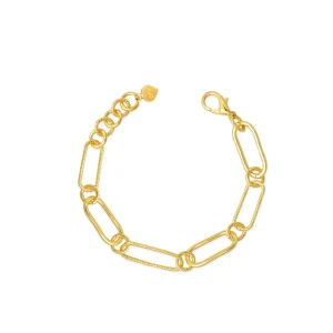 New GRACE bracciale con maglia ovale diamantata alternata a maglia tonda Bracciali