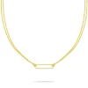 Clearance GRACE collana con doppia catena e maglia centrale ovale diamantata Collane