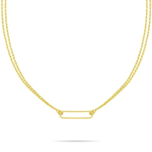 Clearance GRACE collana con doppia catena e maglia centrale ovale diamantata Collane