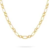 Clearance GRACE  collana con maglia ovale diamantata alternata a tre maglie tonde Collane