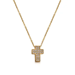 Fashion HOLY collana con pendente croce in acciaio e zirconi Collane