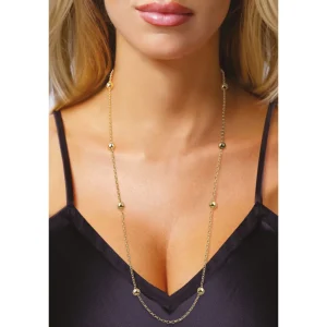 Hot MARGARET collana lunga oro giallo con sfere Collane