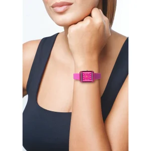 Fashion RARE orologio con cinturino in silicone e cassa rettangolare sfaccettata Silicone