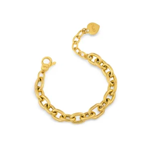 New ROUND CHAIN bracciale oro giallo con maglia ovale Bracciali